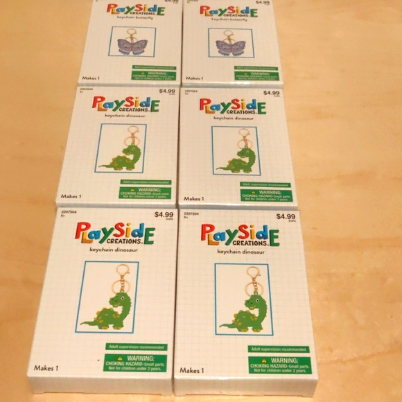 Diamond dots keychain dinosaur, butterfly craft lot - Picture 1 of 5